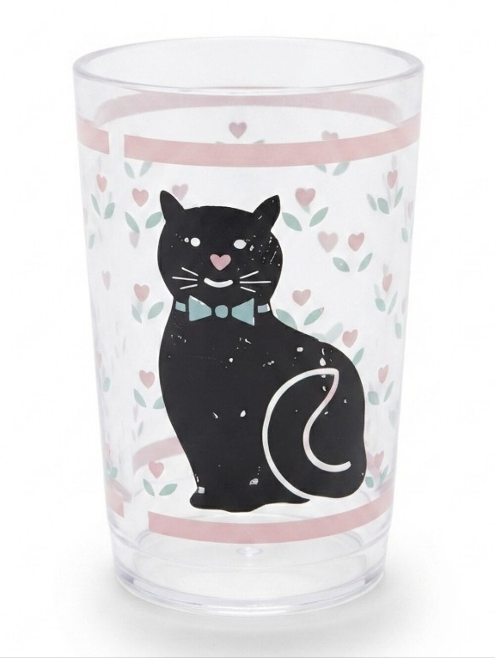 90s Retro Clear Acrylic Tumblers / Cups — Black Cat & Nature Loons Set of 2 (FC) - Picture 2 of 5